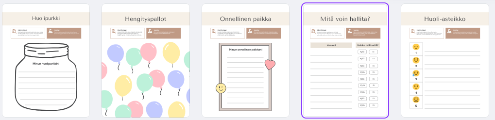 Huoliharjoituksia lapsille ja aikuisille pdf
