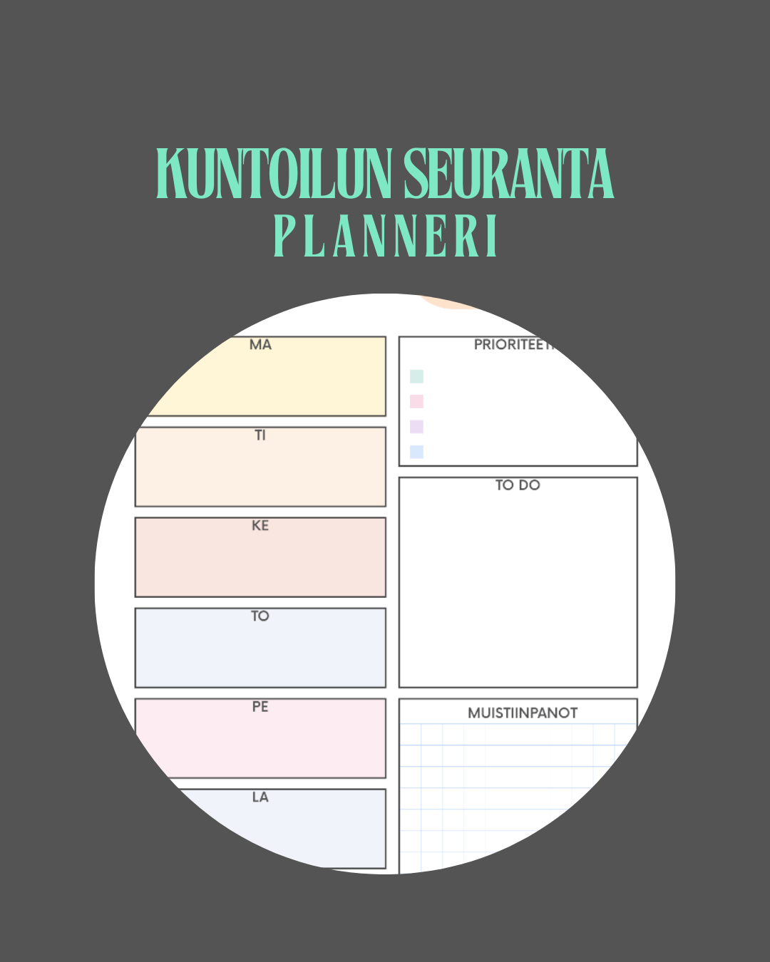Kuntoilun seuranta - Planner & Treenipäiväkirja | Ideaklikkaamo