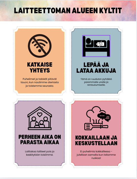 ruutuaikataulu avuksi perheille