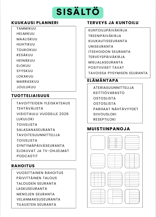 Super Planneri ilman päiväyksiä – suunnittele elämäsi omaan tahtiisi 📝✨