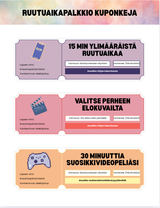 perheen ruutuaika sopimus