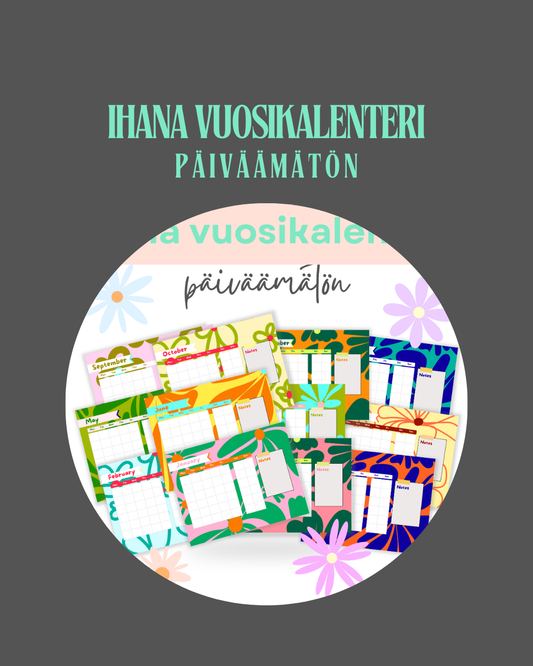 Ihana kukkainen vuosikalenteri – päiväämätön 🌸🗓️