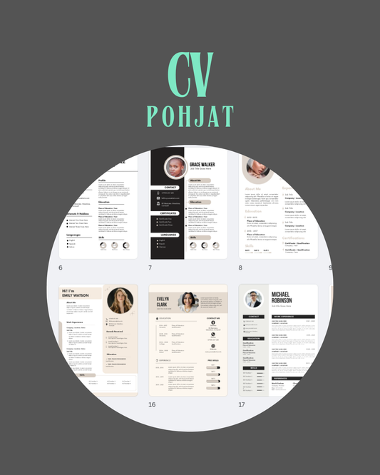 Modernit CV-pohjat Canvalle (20 kpl) – erottuva ensivaikutelma helpost