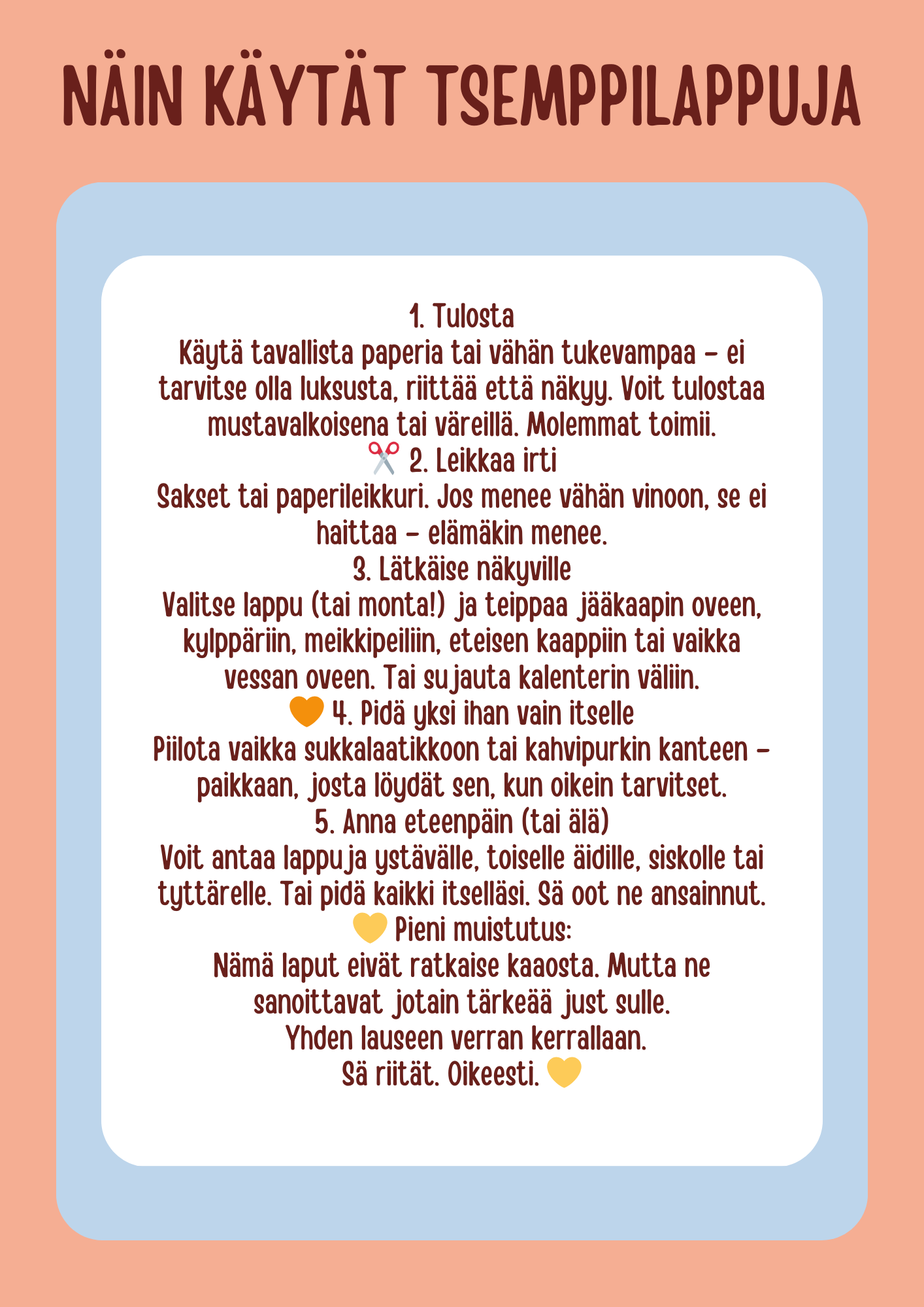 Hauskat tsemppilaput äidille