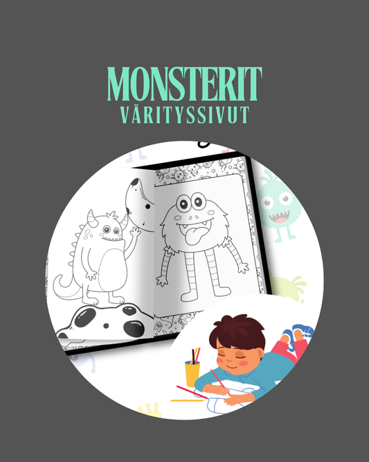 Hauska Monsteri-värityskirja lapsille – tulostettava PDF 👾🖍️