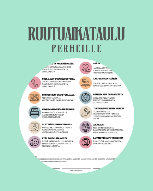 📱📋 Tulostettava Ruutuaikataulu – selkeys arkeen ja rajat ruutuaikaan!